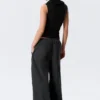 Sleeveless Funnel Neck Top – Black