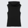 Sleeveless Funnel Neck Top – Black