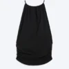 Sleeveless Gathered Halter Top – Black