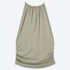 Sleeveless Gathered Halter Top – Dusty Khaki Green