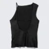 Sleeveless Gathered Top – Black