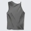 Sleeveless Gathered Top – Grey