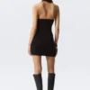 Sleeveless Halter Mini Dress – Black