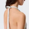 Sleeveless Halterneck Maxi Dress – Light Beige