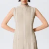 Sleeveless Linen-Blend Panelled Maxi Dress – Light Beige
