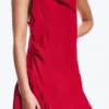 Sleeveless Square-Neck Mini Dress – Bright Red