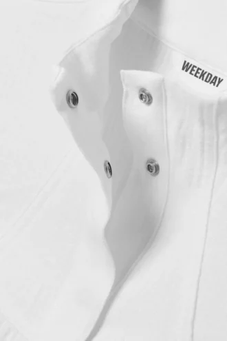 Sleeveless Structured Twill Top – White