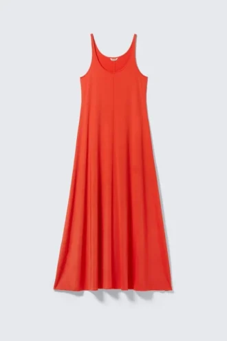 Sleeveless Tank Maxi Dress – Red