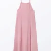 Sleeveless Twill Maxi Slip Dress – Dusty Pink
