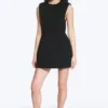 Sleeveless Twill Mini Dress – Black