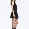Sleeveless Twill Mini Dress – Black