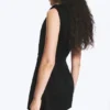 Sleeveless Twill Mini Dress – Black