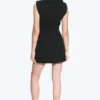 Sleeveless Twill Mini Dress – Black