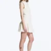 Sleeveless Twill Mini Dress – White