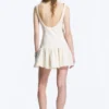 Sleeveless Twill Mini Dress – White