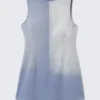 Sleeveless Utility Cotton Twill Dress – Washed Blue
