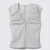 Sleeveless V-Neck Cotton Top – Light Grey