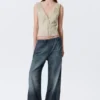 Sleeveless V-Neck Zip Top – Light Mole