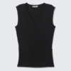 Sleeveless Wrap Top – Black