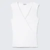 Sleeveless Wrap Top – White