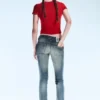 Sleezie Low Rise Skinny Jeans – Tinted Streaky Dark Blue | Cheap Monday Gb