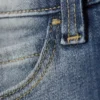 Sleezie Low Waist Skinny Straight Jeans – Blue Spray
