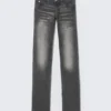 Sleezie Low Waist Skinny Straight Jeans – Swab Black