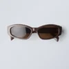 Slide Curved Frame Unisex Sunglasses – Dark Brown