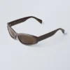 Slide Curved Frame Unisex Sunglasses – Dark Brown