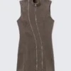Slim Curvy Zip Mini Dress – Dark Grey
