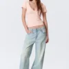 Slim Deep V-Neck T-Shirt – Dusty Pink
