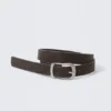 Slim Faux Leather Belt – Dark Brown