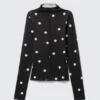 Slim Fit Long-Sleeve Top – Black