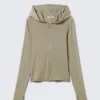 Slim Fit Lyocell Zip Hoodie – Light Mole