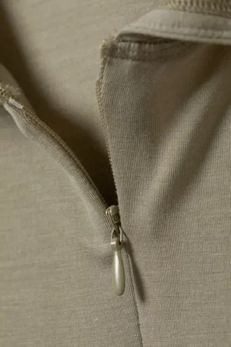 Slim Fit Lyocell Zip Hoodie – Light Mole