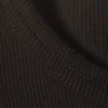 Slim Fit Ribbed Cotton T-Shirt – Dark Brown