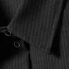 Slim Fit Short-Sleeved Crepe Shirt – Dark Grey – Pinstriped