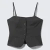 Slim Fit Suiting Waistcoat – Dark Grey Melange