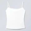 Slim Fitted Cotton Singlet – White