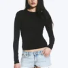 Slim Fitted Long Sleeve – Black