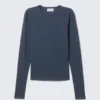 Slim Fitted Long Sleeve – Dark Dusty Blue