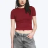 Slim Fitted T-Shirt – Dark Red