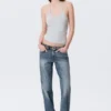 Slim Halterneck Cotton Top – Grey Melange
