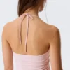 Slim Halterneck Cotton Top – Light Pink