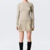 Slim Knitted Boat-Neck Sweater – Beige