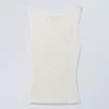 Slim Knitted Boatneck Tank Top – Dusty White