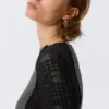 Slim Knitted Raglan-Sleeved Sweater – Black & Grey