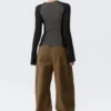 Slim Knitted Raglan-Sleeved Sweater – Black & Grey