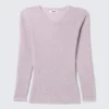 Slim Knitted V-Neck Sweater – Light Pink