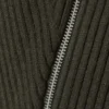 Slim Knitted Zip Cardigan – Dark Khaki Green